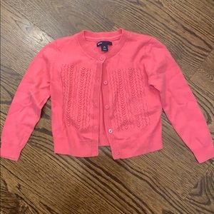 Pink Gap Kids sweater cardigan, size 4-5